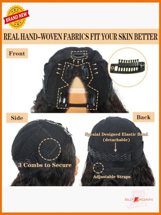 V Part Wig Human Hair Deep Wave 24\